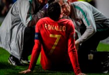 Cristiano Ronaldo se lesiona en el partido de Portugal