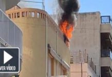 Espectacular incendio de una vivienda en pleno centro de Benidorm