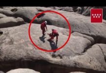 Impresionante rescate de un perro con un helicóptero en La Pedriza