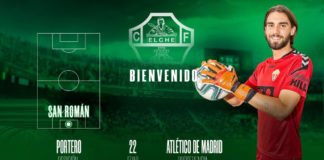 Elche C.F. y el Athlético de Madrid acuerdan que San Román sea portero franjiverde la próxima temporada