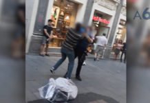 Un mantero y un agente de Policía se enfrentan en pleno centro de Madrid