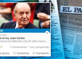 Una nueva mentira, ‘El País’ anuncia la muerte del Rey Juan Carlos a las 15.30