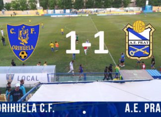 El Orihuela CF, se deja 2 puntos en casa, al empatar 1-1, contra el AE Prat