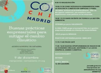 La ciudad de Cartagena acoge una jornada que dará a conocer buenas prácticas empresariales para mitigar el cambio climático