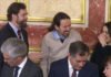 Gabriel Rufián, arremetió este jueves contra Pablo Iglesias, por haber justificado su charla entre risas con el portavoz de Vox, Iván Espinosa de los Monteros