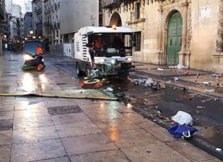 Alicante ciudad acumuló en sus calles 1.500 toneladas de residuos durante Navidad y Reyes Magos