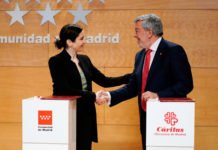 Diaz Ayuso se compromete ante Cáritas Diocesanas de Madrid a ayudar a las personas que más lo necesiten