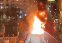 Valencia celebra su «cremà» oficial por sorpresa y sin público en la Plaza del Ayuntamiento