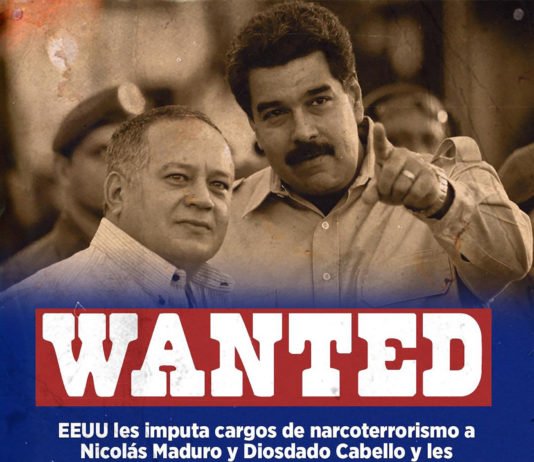 EEUU imputa a Maduro por narcotráfico y terrorismo ofreciendo 15.000.000 de dólares por su captura