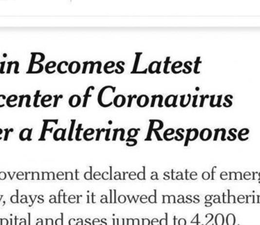 The New York Times publica que España ha sido el país europeo que más tarde ha actuado contra el coronavirus