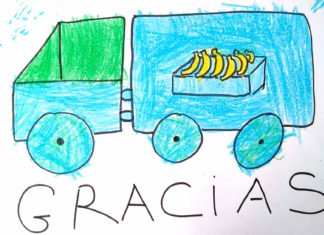 Niños de un colegio de Aljarafe en Sevilla dedican su tiempo y dibujos a los transportistas que están dando todo durante la pandemia
