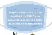 El Ayuntamiento de Alicante repartirá un millón de mascarillas a todos sus vecinos de manera urgente para luchar contra el coronavirus