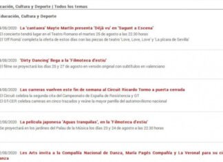 La web de la Generalitat Valenciana no informa sobre el inicio del curso escolar desde el 7 de agosto