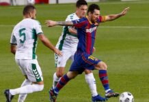 Gran partido del Elche en su primer choque oficial frente al F.C. Barcelona en el Joan Gamper