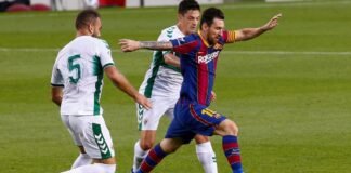 Gran partido del Elche en su primer choque oficial frente al F.C. Barcelona en el Joan Gamper