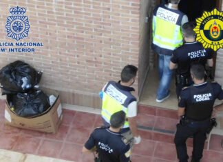 La Policía Nacional y la Policía Local de Elche detienen a cinco personas y desarticulan una organización criminal dedicada al cultivo y venta de marihuana