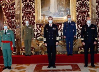Audiencia militar del Rey de España Don Felipe VI a los jefes de contingentes regresados de zona de operaciones
