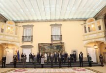 Su Majestad el Rey recibió a una representación del Patronato de la Fundación Euroamérica en el Palacio Real de El Pardo