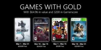 Anunciados los Games With Gold de marzo de 2021