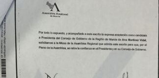 Se consuma la moción de censura contra el PP en la Región de Murcia