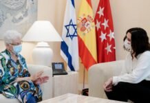 Díaz Ayuso se compromete con la embajadora de Israel a colaborar para erradicar el antisemitismo