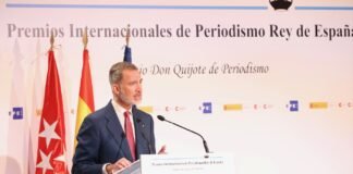Don Felipe VI entrega la XXXVIII edición de los Premios Internacionales de Periodismo “Rey de España” y de la XVII edición del Premio “Don Quijote” de Periodismo