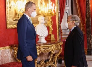 El Rey de España recibió en Palacio Real al secretario general de Naciones Unidas, el portugués António Guterres