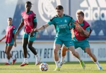 El Real Madrid realizó hoy su último entrenamiento antes de recibir al Sheriff de Moldavia en la Champions