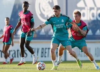 El Real Madrid realizó hoy su último entrenamiento antes de recibir al Sheriff de Moldavia en la Champions