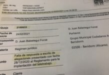 Ciudadanos denuncia sigue sin contestación a las alegaciones presentadas en 2020 al Reglamento de Teletrabajo en Benidorm