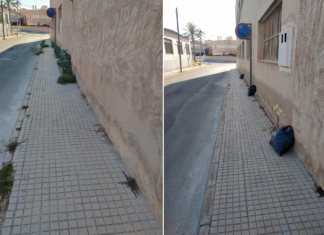 Vecinos de Aspe limpian las calles ante el abandono del ayuntamiento
