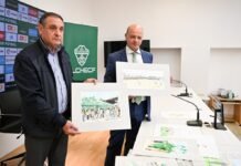 El Elche recibe en acuarela dieciséis momentos de su centenaria historia de manos del artista Antonio Ródenas