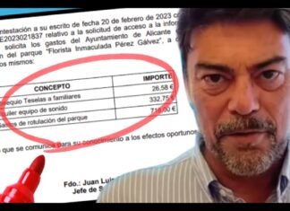 El ayuntamiento de Alicante gastó más de mil euros en el homenaje a la mujer del asesor del alcalde Luis Barcala