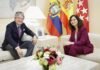 Díaz Ayuso recibe al presidente de la República del Ecuador en la Real Casa de Correos en Madrid