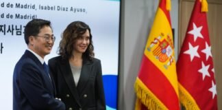 Díaz Ayuso se reúne con el gobernador de Gyeonggi y aborda futuros intercambios de cara al 75º aniversario de las relaciones entre España y Corea