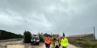 La Comunidad de Murcia despliega 80 efectivos y 66 máquinas para atender las incidencias provocadas por las lluvias en las vías regionales