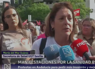 La sindicalista ‘falsa médica’ de TVE lidera protestas sanitarias en Sevilla como cargo de UGT