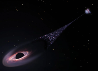 ¡Por Primera Vez en la Historia: Un Agujero Negro Supermasivo Vagando Solo Entre Galaxias a Velocidad Imposible – ¡Arrastra una Cola de Estrellas de 200.000 Años Luz!