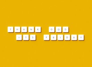 Wordle en Español: La Revolución de las Tildes que Conquistó a los Hispanohablantes the words thank god it's friday spelled with white cubes