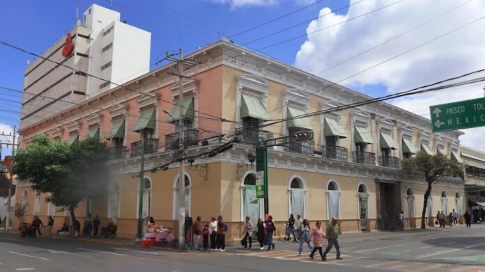 Old building on a city street corner