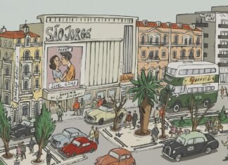 Los factores cotidianos que agravan la inflamación intestinal y cómo prevenirlos Vintage street scene with cinema and double-decker bus