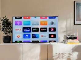 La Revolución OLED Llega al iPad Air: Apple Redefine su Estrategia de Pantallas para 2027 a flat screen tv sitting on top of a white cabinet