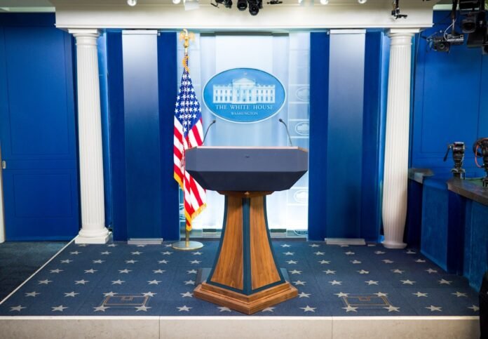 The white house briefing room is ready.