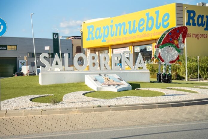 A building with a sign for a retail store
